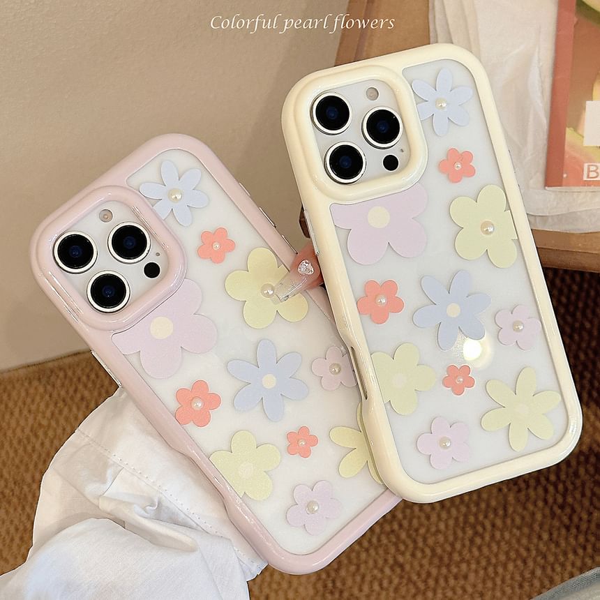 Print Pearl Set: iPhone Floral + Case Faux Sticker