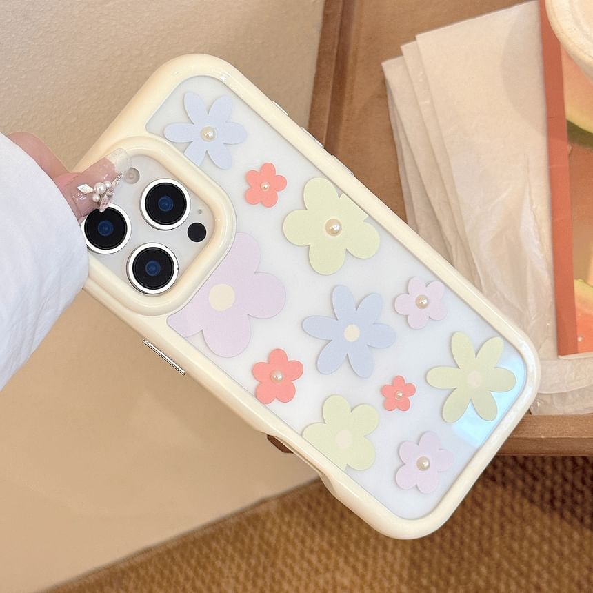 Print Pearl Set: iPhone Floral + Case Faux Sticker