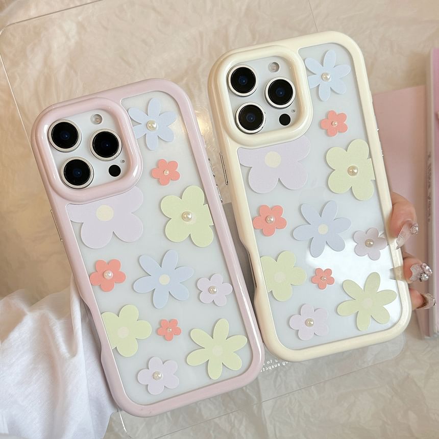 Print Pearl Set: iPhone Floral + Case Faux Sticker