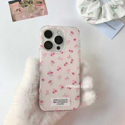 iPhone Set / Case Strap Floral Print Beaded