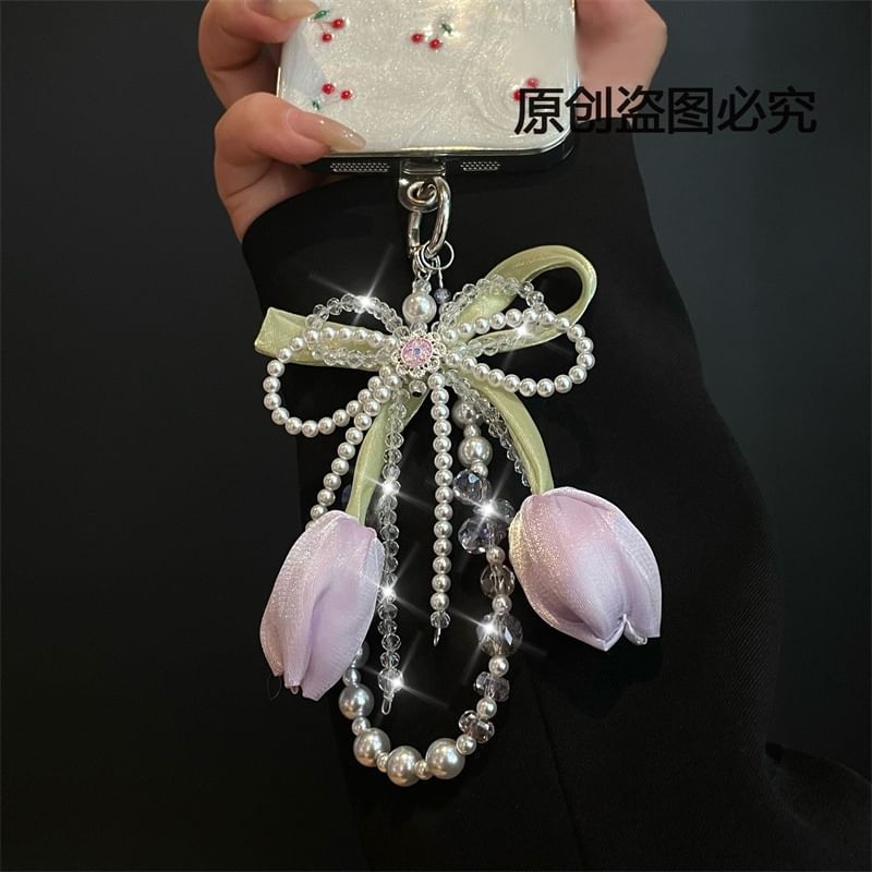Faux Phone Pearl Lanyard Pad with