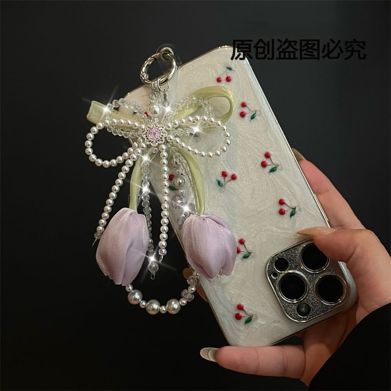 Faux Phone Pearl Lanyard Pad with