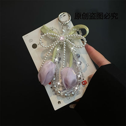 Faux Phone Pearl Lanyard Pad with