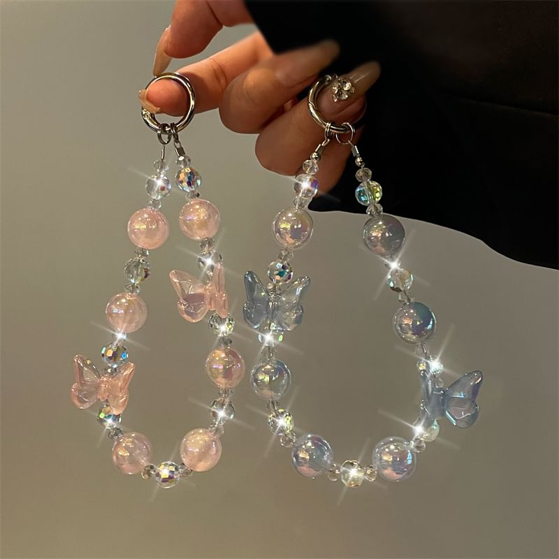 Lanyard Phone Beaded Butterfly