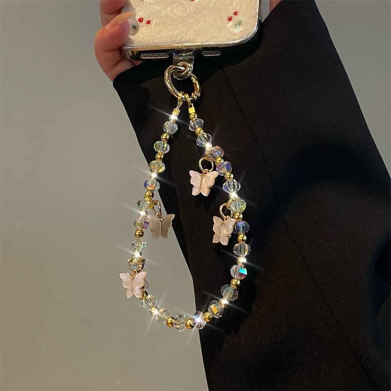 Phone Butterfly Lanyard Beaded