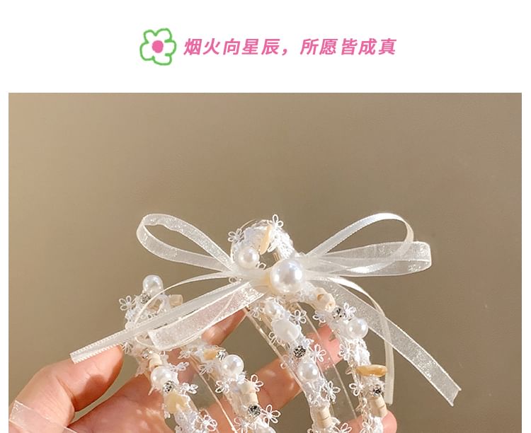 Hair Pearl Faux Bow Clip