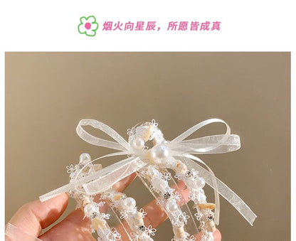 Hair Pearl Faux Bow Clip
