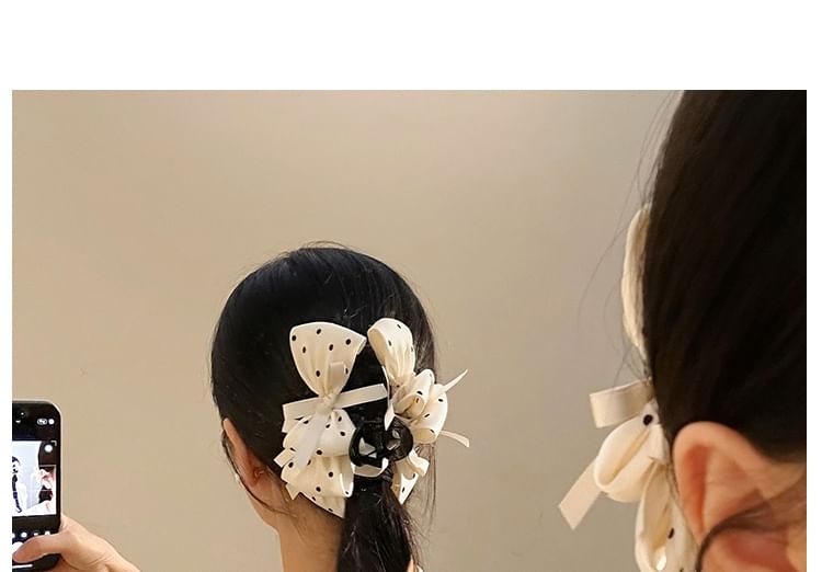 Bow Claw Hair Dotted