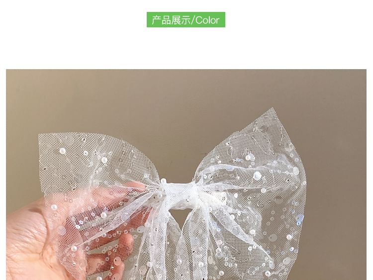 Bow Clip Lace Hair Sequined