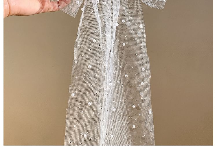 Bow Clip Lace Hair Sequined