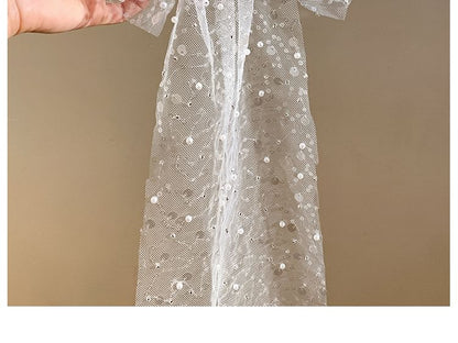 Bow Clip Lace Hair Sequined