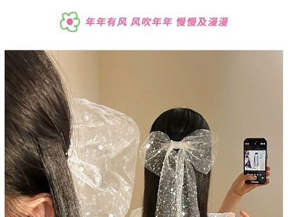 Bow Clip Lace Hair Sequined