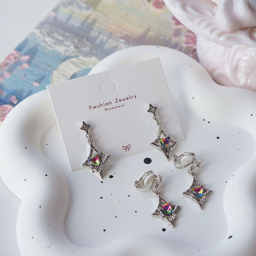 On Gemstone Clip Dangle / Earring