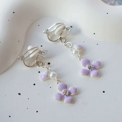 Dangle / Clip Earring On Floral