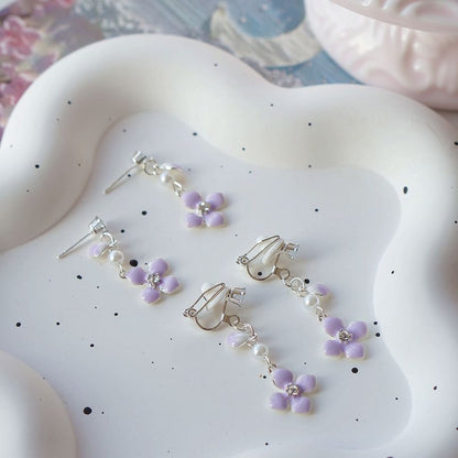 Dangle / Clip Earring On Floral