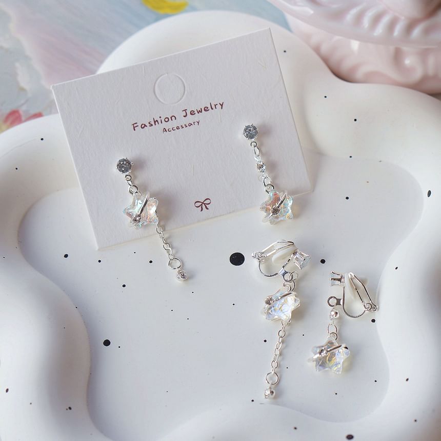 On Star Dangle / Earring Clip Asymmetrical