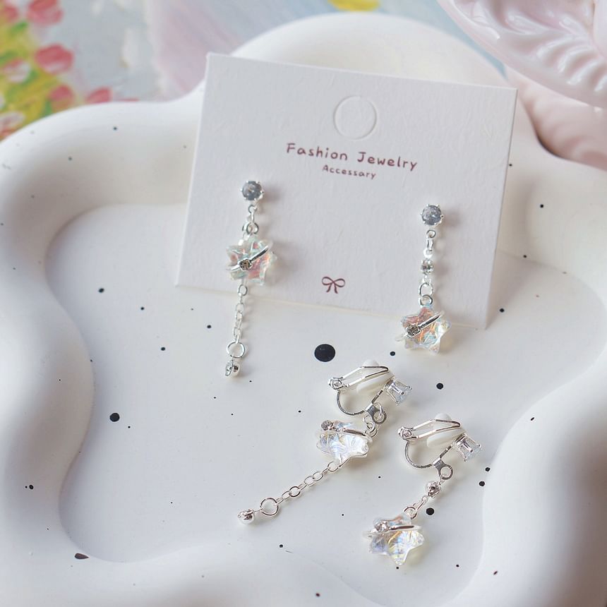 On Star Dangle / Earring Clip Asymmetrical