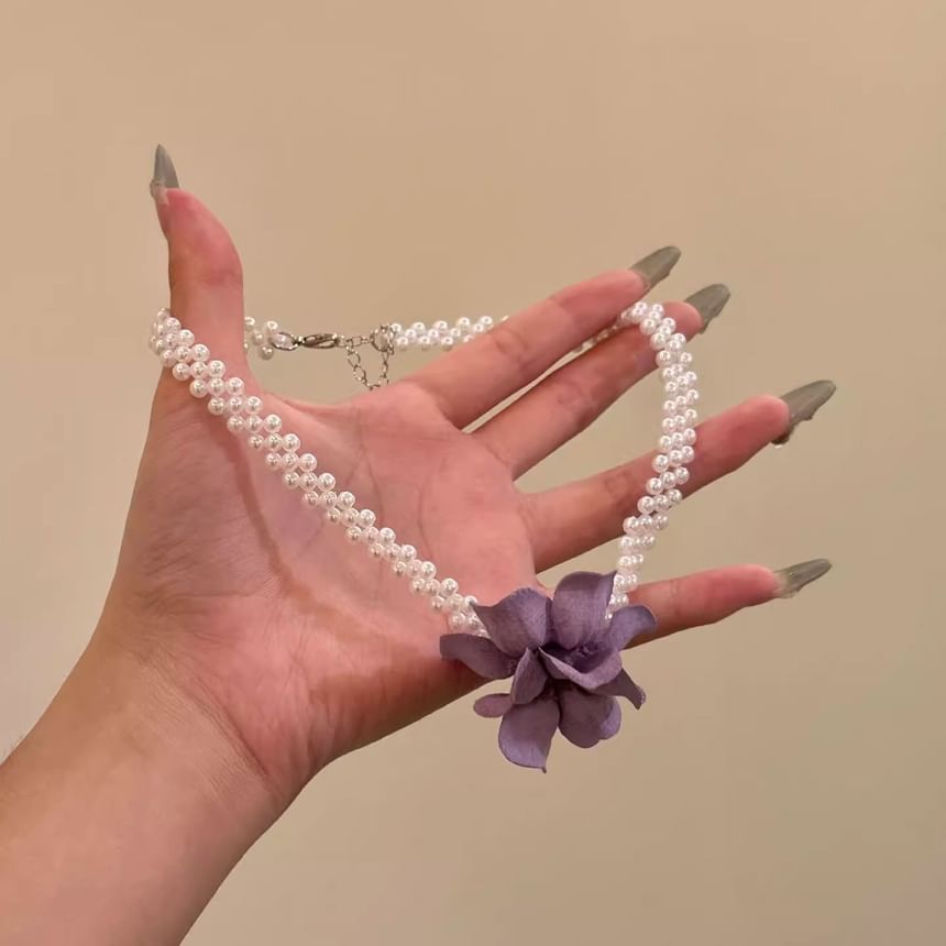 Choker Floral Beaded