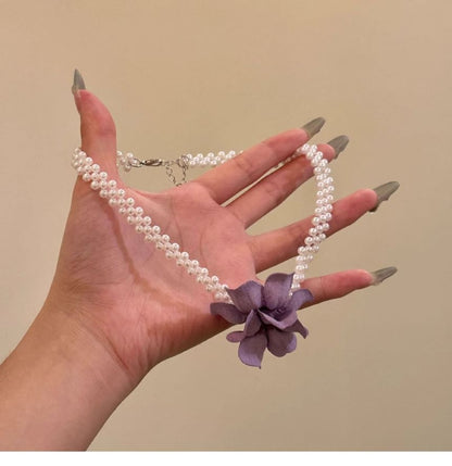 Choker Floral Beaded