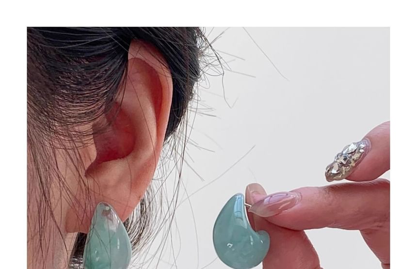 Leverback Glazed Water Earring Drop
