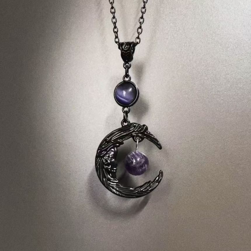 Beaded Moon Necklace