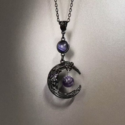 Beaded Moon Necklace