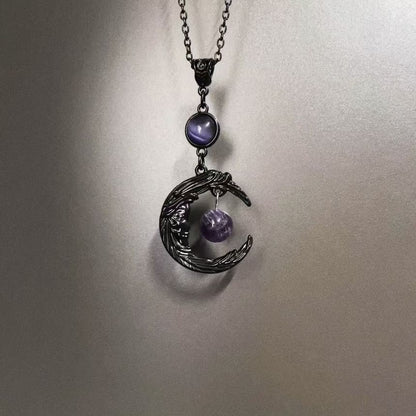 Beaded Moon Necklace