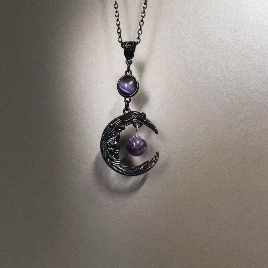 Beaded Moon Necklace
