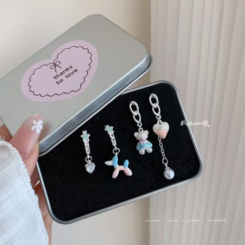 Earring Dangle Bear Asymmetrical