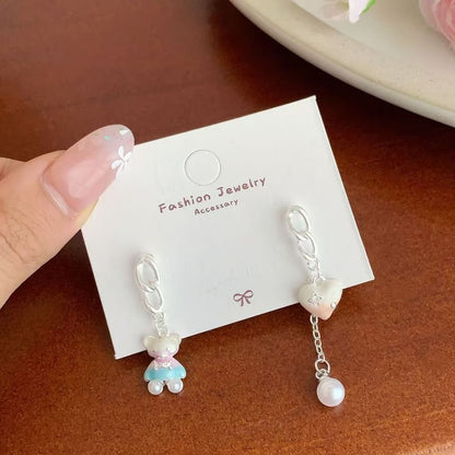 Earring Dangle Bear Asymmetrical