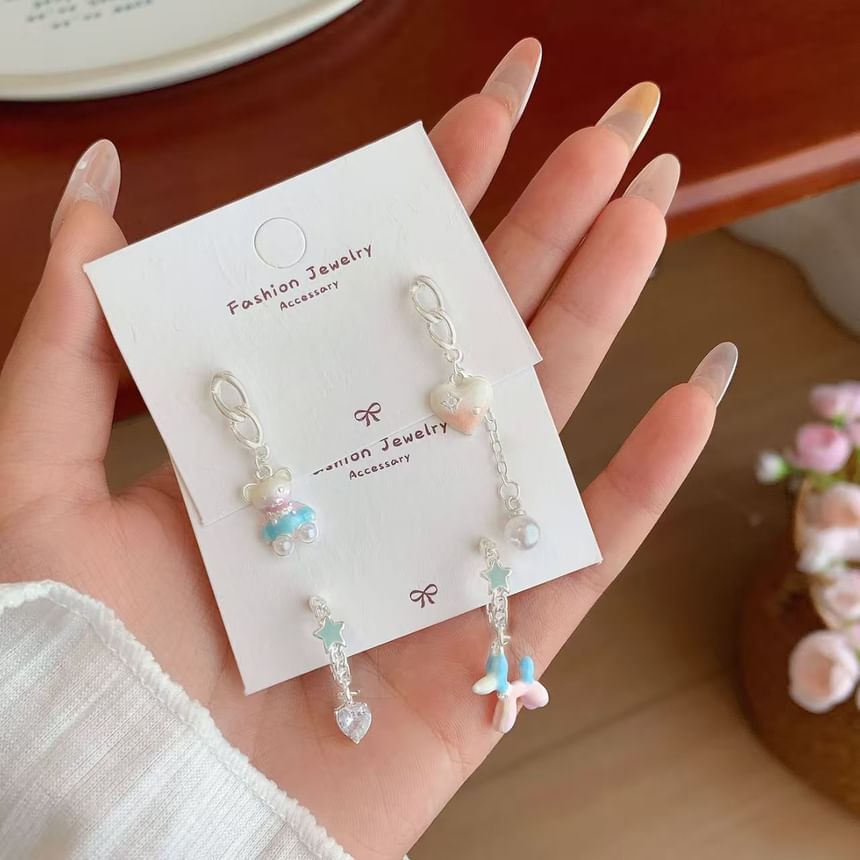 Earring Dangle Bear Asymmetrical
