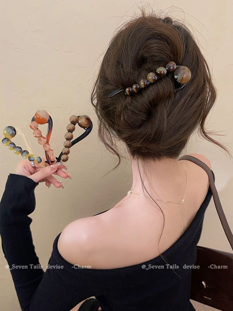 Bead Hair Acrylic Clip