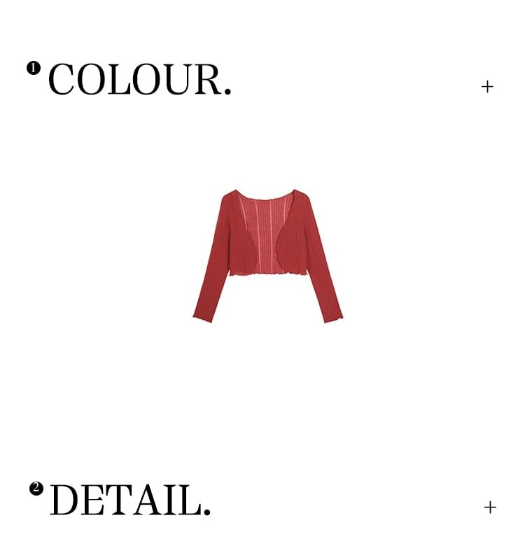 Spaghetti Strap Floral Print Maxi Dress / Plain Crop Cardigan