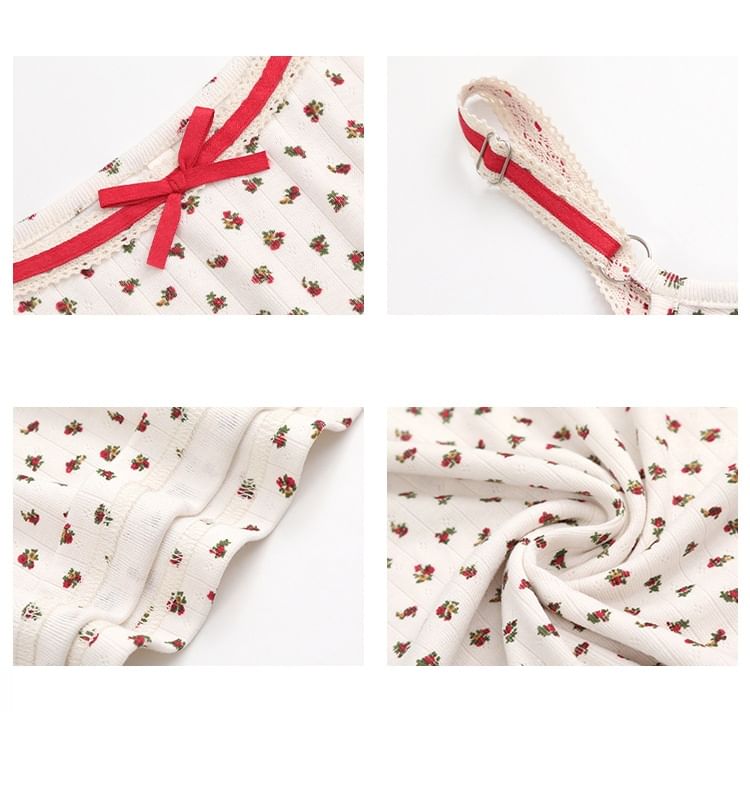 Spaghetti Strap Floral Print Maxi Dress / Plain Crop Cardigan