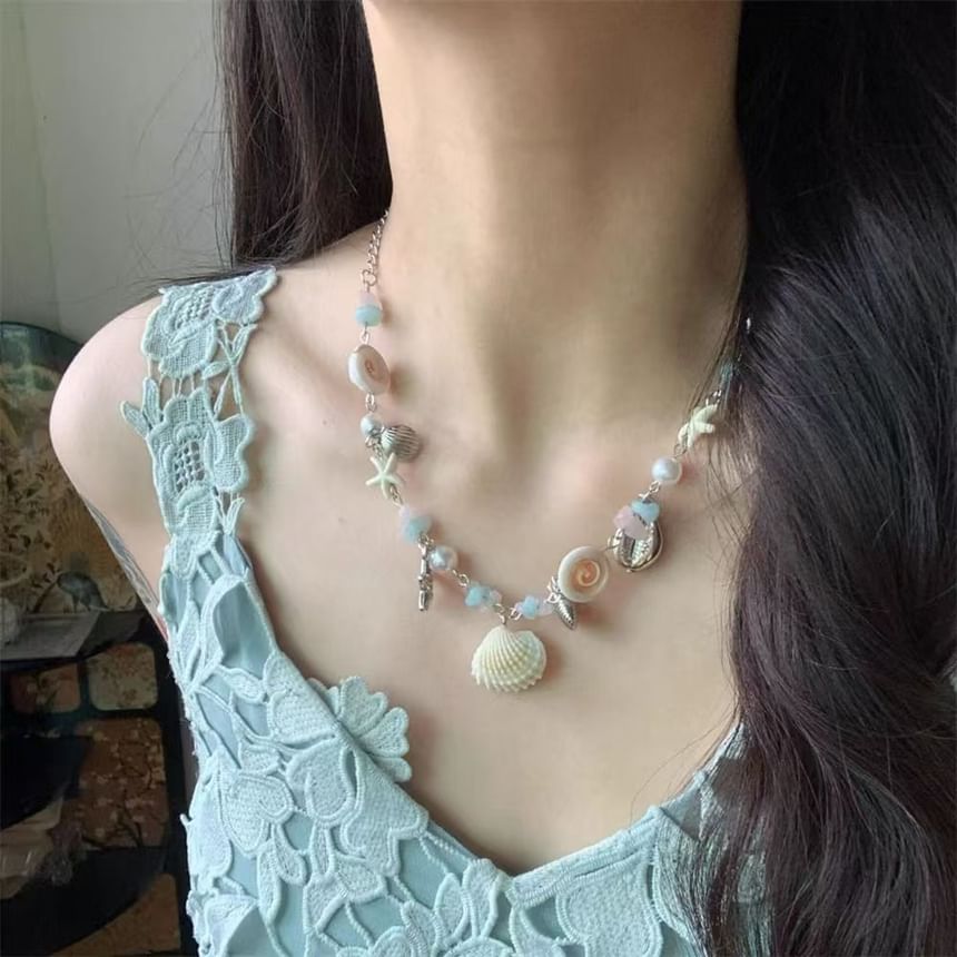 Necklace Faux Shell Starfish Pearl