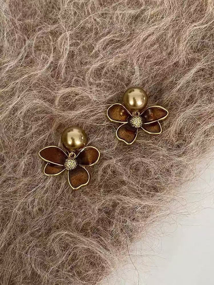 Glaze Drop Flower Earring