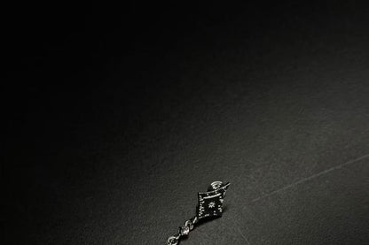 Clip-On Earring Rhinestone Rhombus Drop