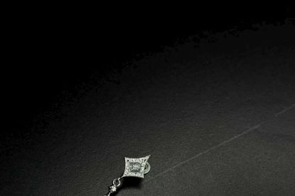 Clip-On Earring Rhinestone Rhombus Drop