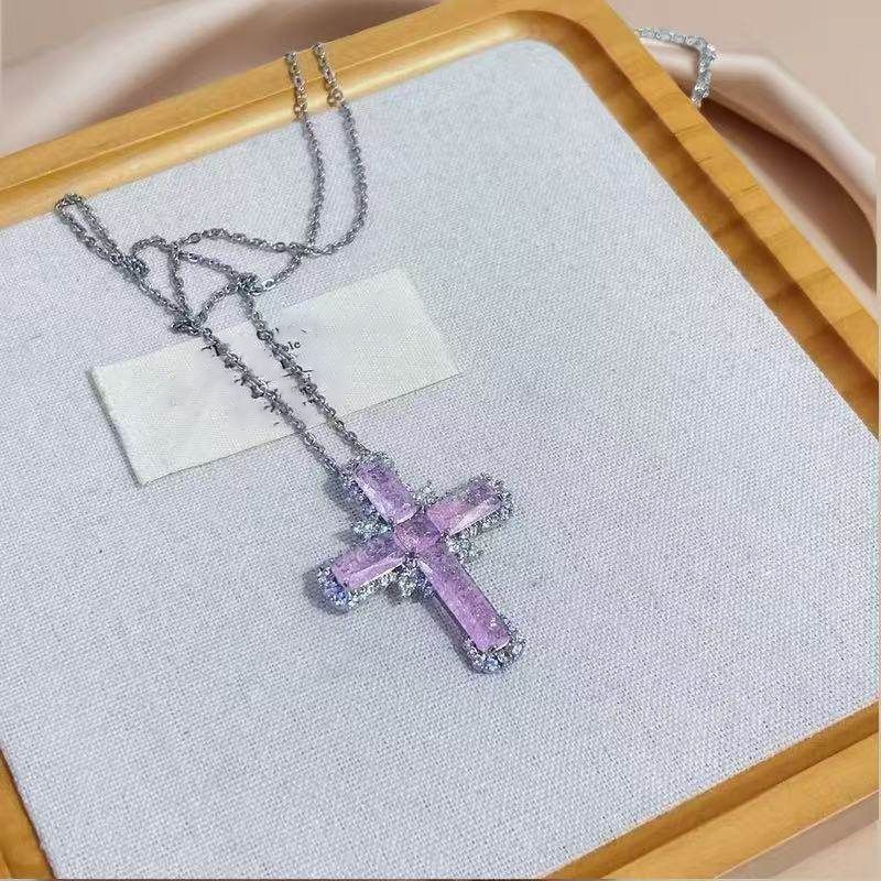 Necklace Rhinestone Cross Pendant
