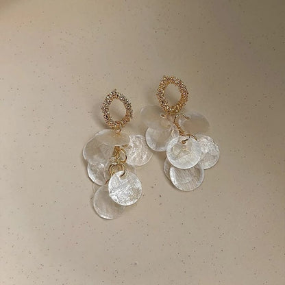Earring Drop Shell Fringed