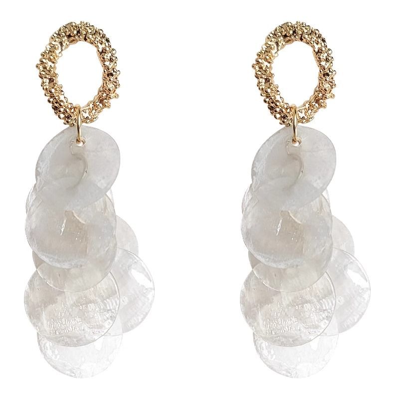 Earring Drop Shell Fringed