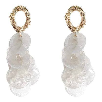 Earring Drop Shell Fringed
