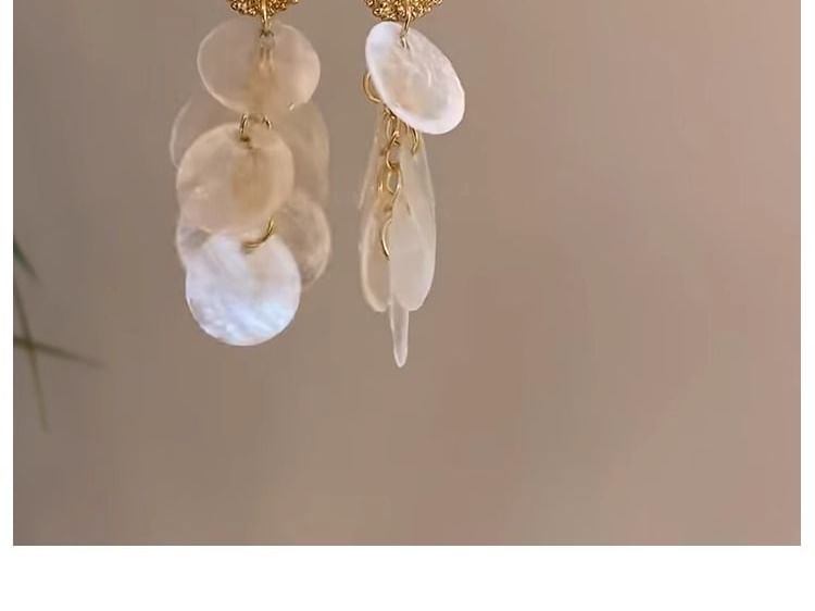 Earring Drop Shell Fringed