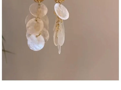 Earring Drop Shell Fringed