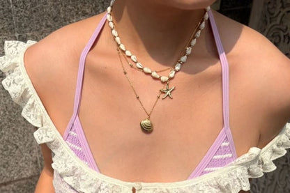 Chain + Pendant Set: Station Shell Starfish Necklace