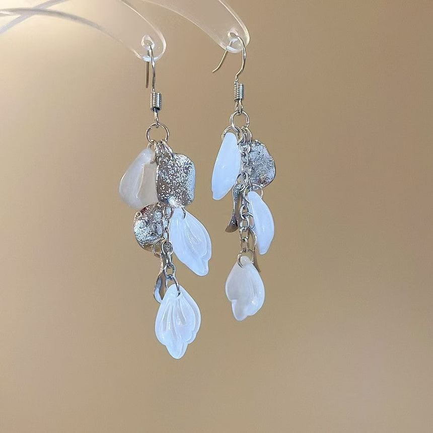 Fringed Hook Shell Drop Earring