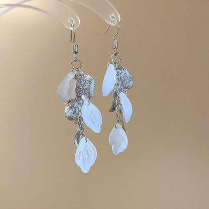 Fringed Hook Shell Drop Earring