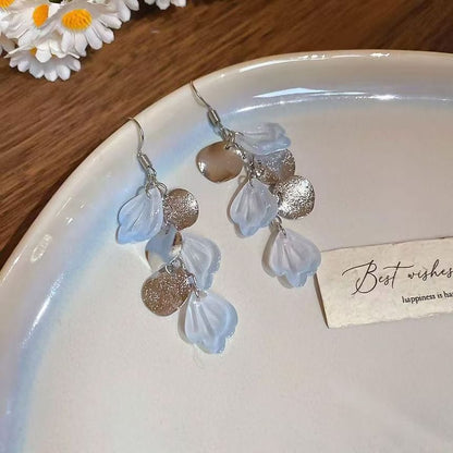 Fringed Hook Shell Drop Earring