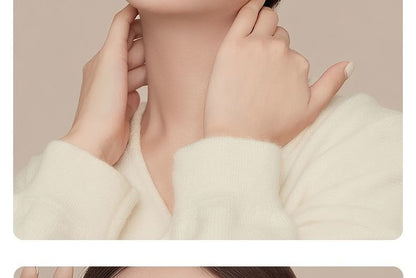 Faux Drop Glitter Asymmetrical Earring Pearl