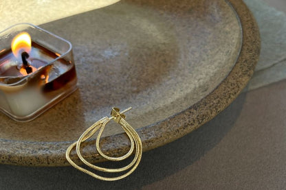 Hoop Sterling Earring Layered 925 Silver